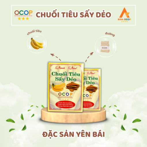 Quà quê chuối tiêu sấy dẻo - Đặc sản Yên Bái - BIGA OCOP